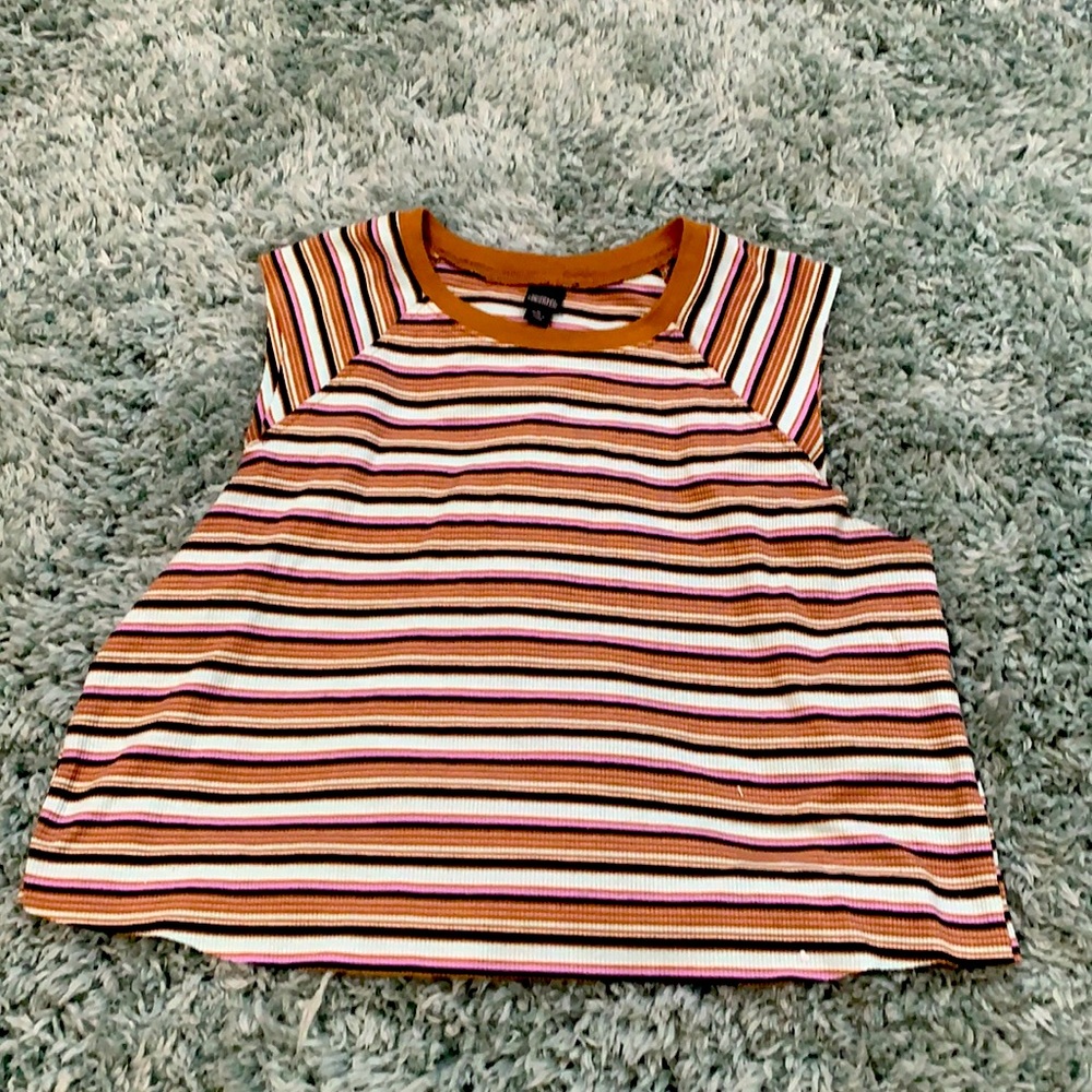 Striped pattern tank top open arms